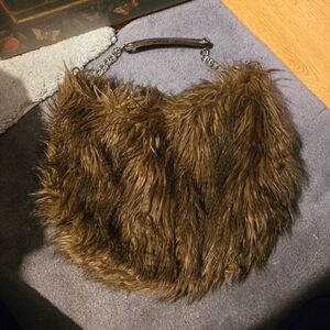 Faux Fur Brown Handbag